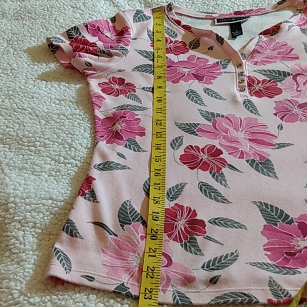 Karen Scott Floral Top – Pink – Women Size S - Picture 6 of 8
